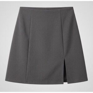 Blue Blush Y2K Black Pencil Mini Skirt - Made in USA - Front Slit - Size Small